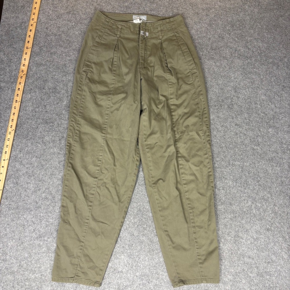 Vintage Forenza Sportswear Khaki Pleated Tapered Pants Olive Green Cotton Sz 12